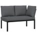 Set canapea de grădină, 3 piese, cu perne, negru, aluminiu - WALTI WALTI