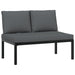Set canapea de grădină, 3 piese, cu perne, negru, aluminiu - WALTI WALTI