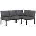 Set canapea de grădină, 2 piese, cu perne, negru, aluminiu - WALTI WALTI