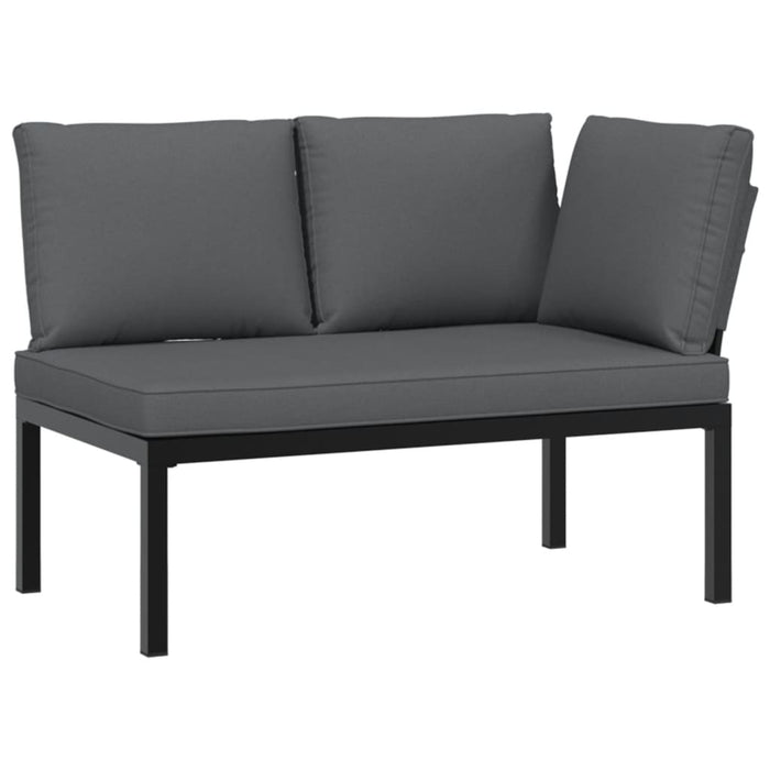 Set canapea de grădină, 2 piese, cu perne, negru, aluminiu - WALTI WALTI