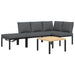Set mobilier de grădină cu perne, 4 piese, negru, aluminiu - WALTI WALTI
