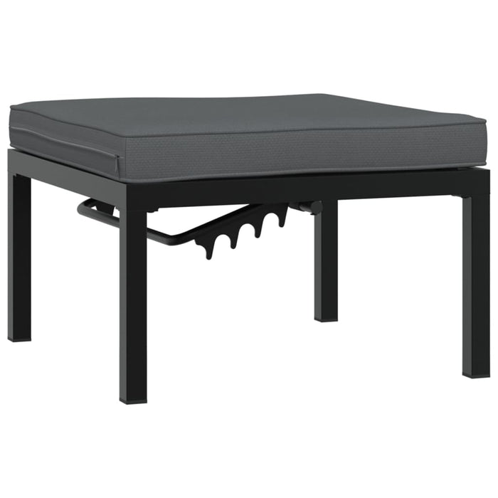 Set mobilier de grădină cu perne, 4 piese, negru, aluminiu - WALTI WALTI