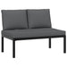 Set mobilier de grădină cu perne, 4 piese, negru, aluminiu - WALTI WALTI