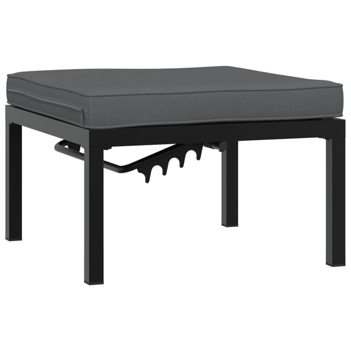 Set canapea de grădină, 3 piese, cu perne, negru, aluminiu - WALTI WALTI