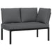 Set canapea de grădină, 7 piese, cu perne, negru, aluminiu - WALTI WALTI