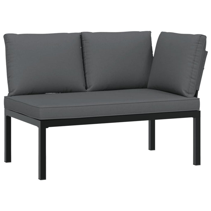Set canapea de grădină, 5 piese, cu perne, negru, aluminiu - WALTI WALTI