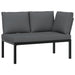 Set canapea de grădină, 5 piese, cu perne, negru, aluminiu - WALTI WALTI