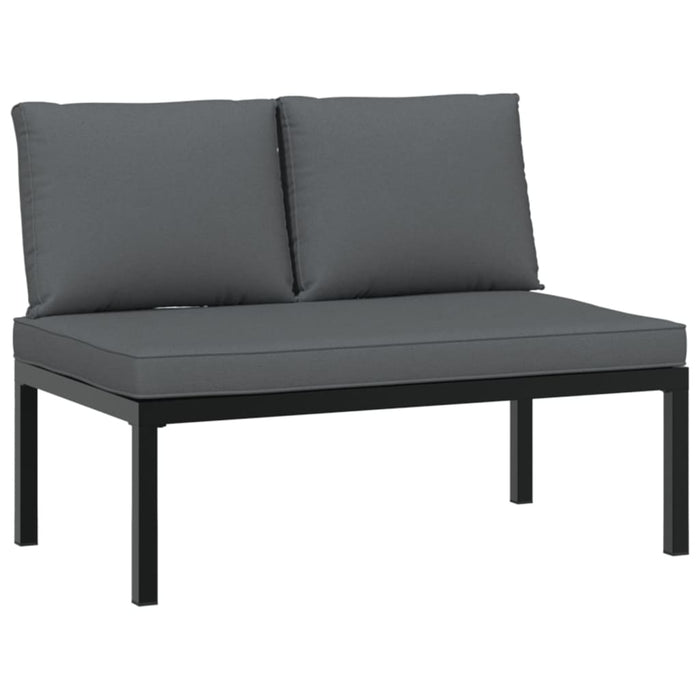 Set canapea de grădină, 5 piese, cu perne, negru, aluminiu - WALTI WALTI