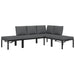 Set mobilier de grădină cu perne, 4 piese, negru, aluminiu - WALTI WALTI