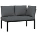 Set mobilier de grădină cu perne, 4 piese, negru, aluminiu - WALTI WALTI