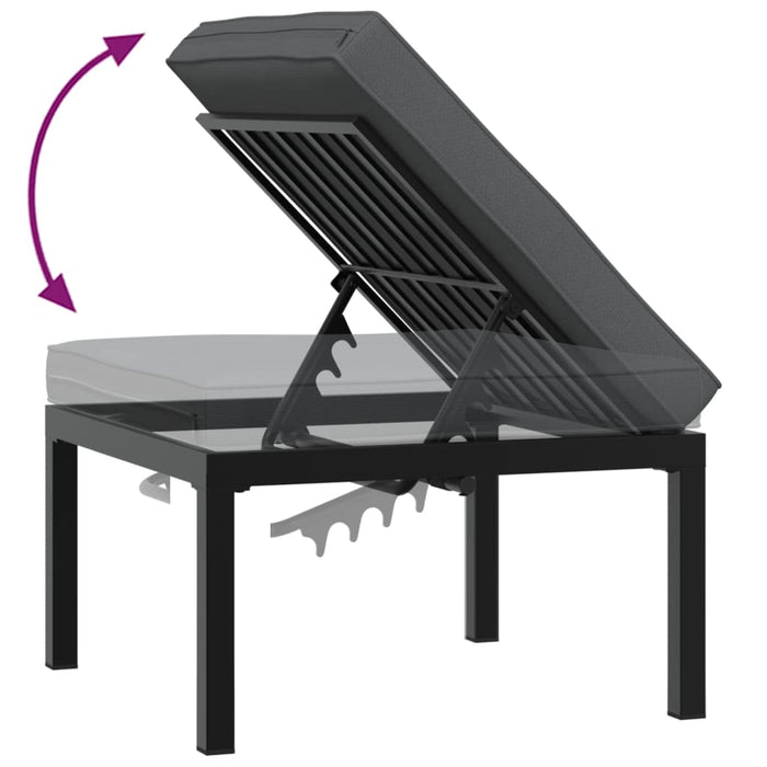 Set mobilier de grădină cu perne, 4 piese, negru, aluminiu - WALTI WALTI