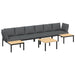 Set canapea de grădină, 5 piese, cu perne, negru, aluminiu - WALTI WALTI