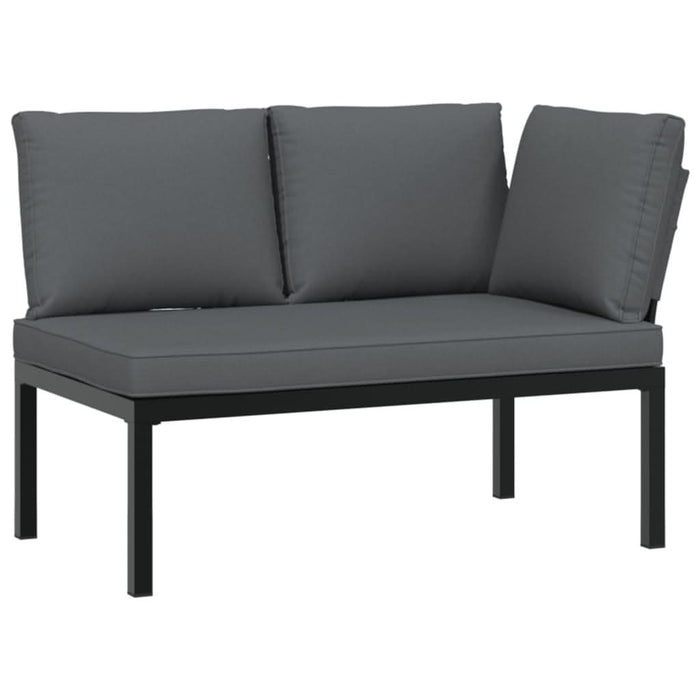 Set canapea de grădină, 2 piese, cu perne, negru, aluminiu - WALTI WALTI