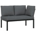Set canapea de grădină, 2 piese, cu perne, negru, aluminiu - WALTI WALTI