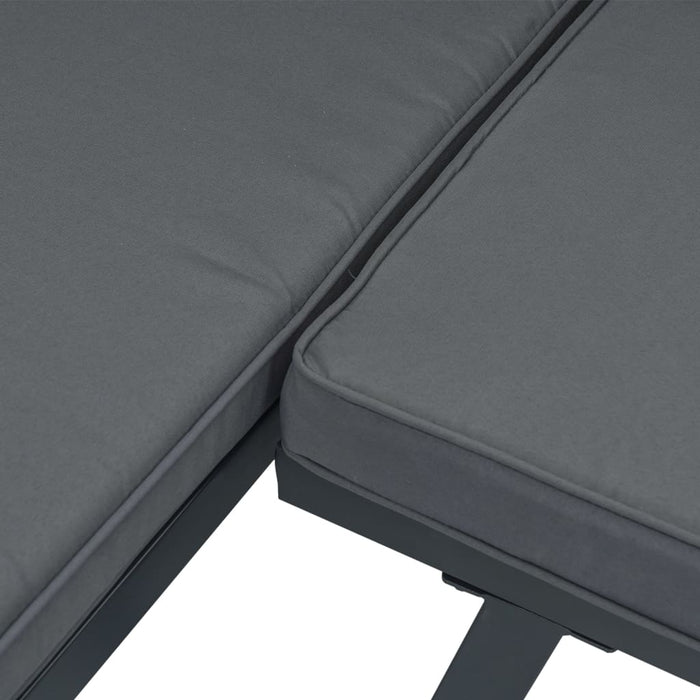Set canapea de grădină, 3 piese, cu perne, negru, aluminiu - WALTI WALTI