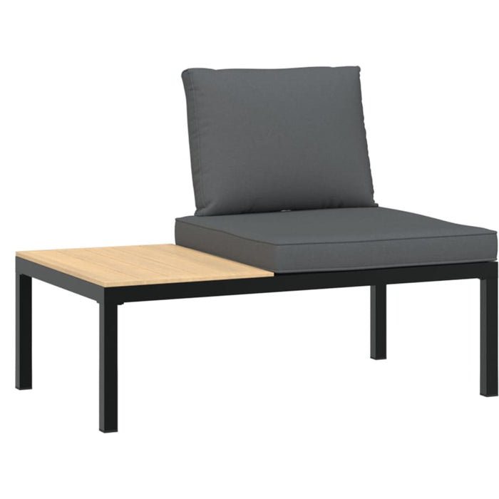 Set canapea de grădină, 2 piese, cu perne, negru, aluminiu - WALTI WALTI