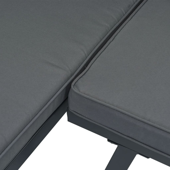Set canapea de grădină, 2 piese, cu perne, negru, aluminiu - WALTI WALTI