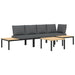 Set mobilier de grădină cu perne, 4 piese, negru, aluminiu - WALTI WALTI
