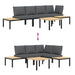 Set mobilier de grădină cu perne, 4 piese, negru, aluminiu - WALTI WALTI