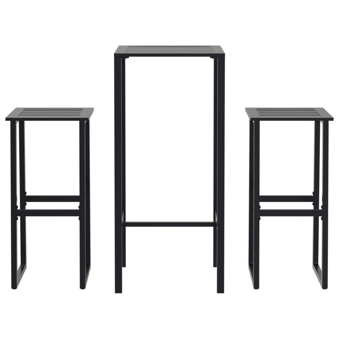 Set bar de grădină 3 piese, negru, oțel vopsit electrostatic - WALTI WALTI