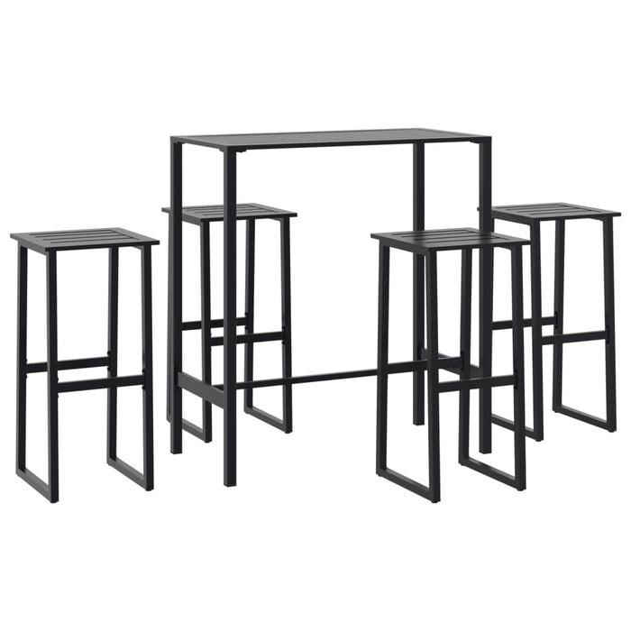 Set bar de grădină 5 piese, negru, oțel vopsit electrostatic - WALTI WALTI