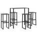 Set bar de grădină 5 piese, negru, oțel vopsit electrostatic - WALTI WALTI