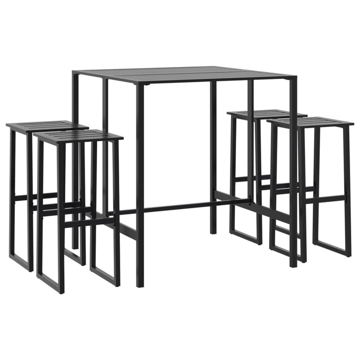 Set bar de grădină 5 piese, negru, oțel vopsit electrostatic - WALTI WALTI