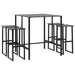 Set bar de grădină 5 piese, negru, oțel vopsit electrostatic - WALTI WALTI
