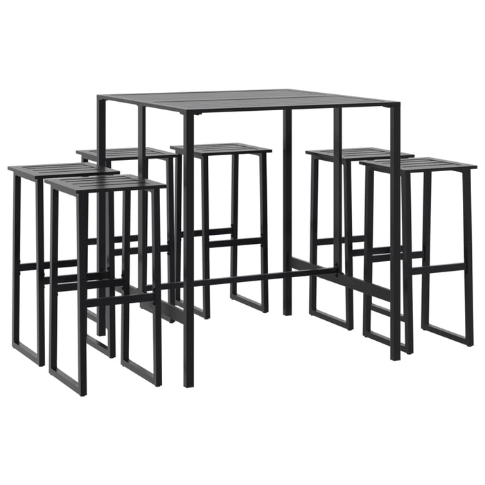 Set bar de grădină 7 piese, negru, oțel vopsit electrostatic - WALTI WALTI