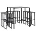 Set bar de grădină 7 piese, negru, oțel vopsit electrostatic - WALTI WALTI