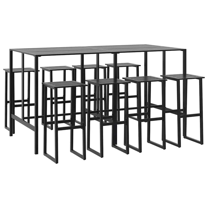 Set bar de grădină 9 piese, negru, oțel vopsit electrostatic - WALTI WALTI