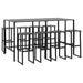Set bar de grădină 9 piese, negru, oțel vopsit electrostatic - WALTI WALTI