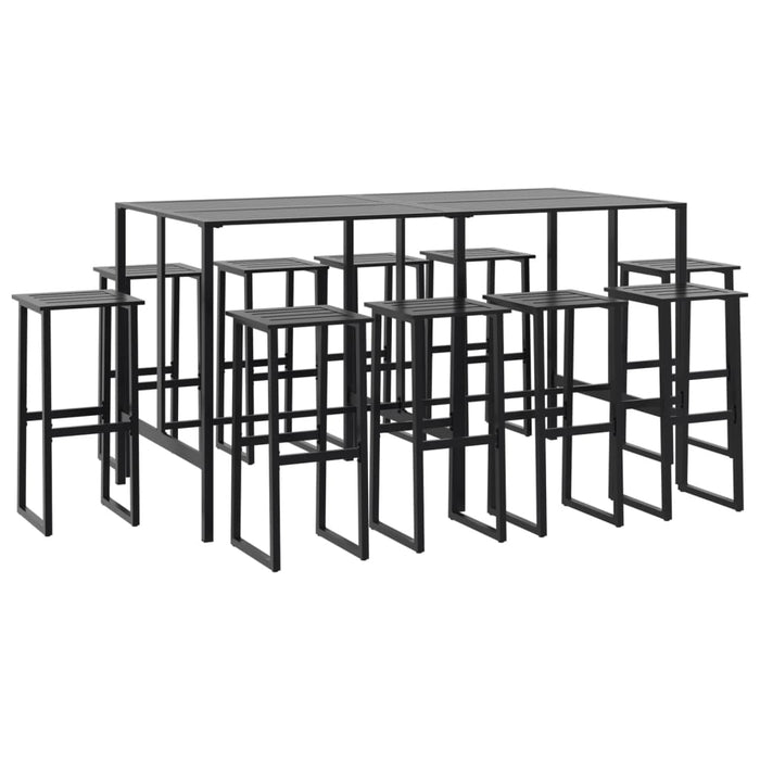 Set bar de grădină 11 piese, negru, oțel vopsit electrostatic - WALTI WALTI