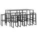 Set bar de grădină 11 piese, negru, oțel vopsit electrostatic - WALTI WALTI