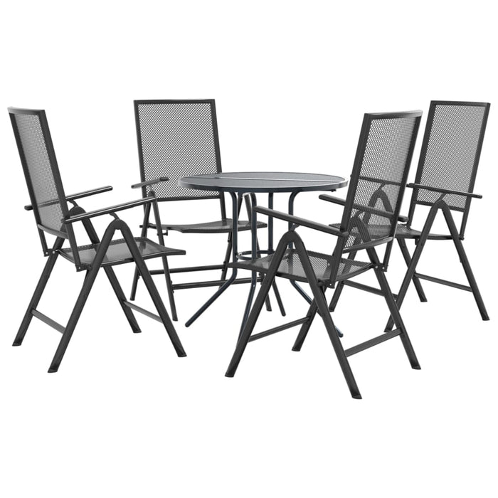Set scaune de grădină rabatabile, 5 buc., antracit, oțel vopsit - WALTI WALTI