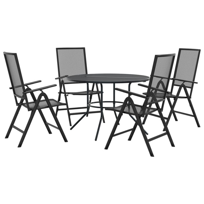 Set scaune de grădină rabatabile, 5 buc., antracit, oțel vopsit - WALTI WALTI