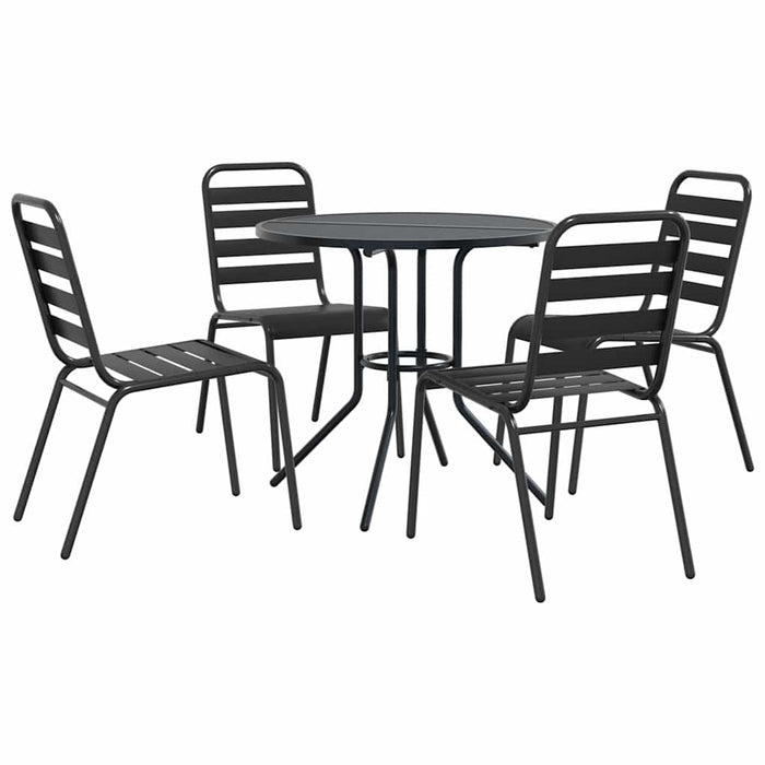 Set scaune de grădină stivuibile, 5 buc., antracit, oțel vopsit - WALTI WALTI