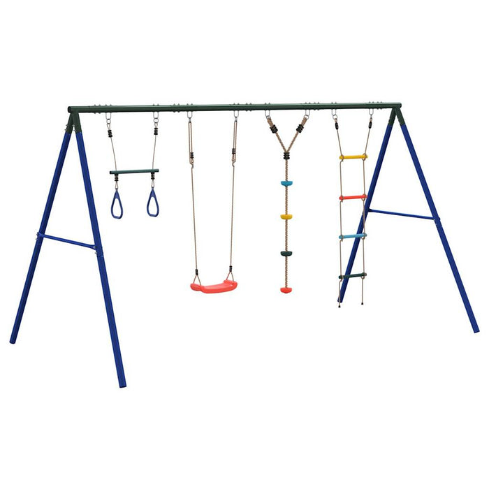 Set leagăn de exterior, cu leagăn, trapez, scară și leagăn disc - WALTI WALTI