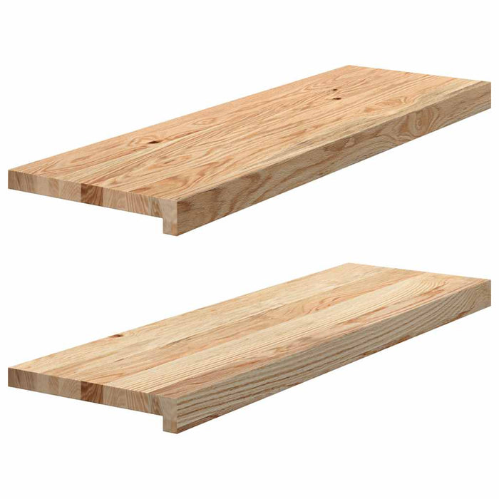 Trepte scari 2 buc Stejar masiv netratat 80x25x2 cm - WALTI WALTI
