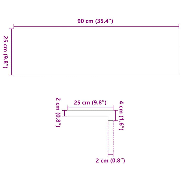 Trepte scari 2 buc Stejar masiv netratat 90x25x2 cm - WALTI WALTI