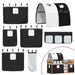 Pat supraetajat de copii perdele, alb/negru, 80x200 cm lemn pin - WALTI WALTI