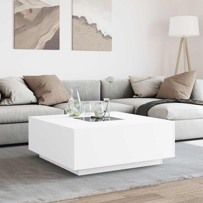 Măsuță de cafea cu LED infinity, alb, 100x100x40 cm - WALTI WALTI