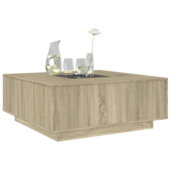 Măsuță de cafea cu LED infinity, stejar sonoma, 100x100x40 cm - WALTI WALTI