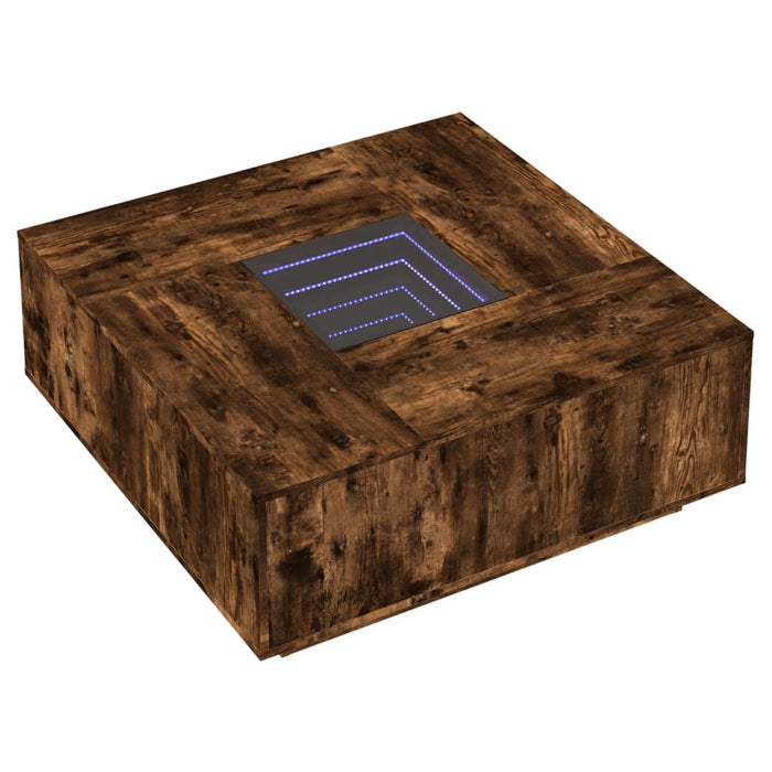 Măsuță de cafea cu LED infinity, stejar fumuriu, 100x100x40 cm - WALTI WALTI