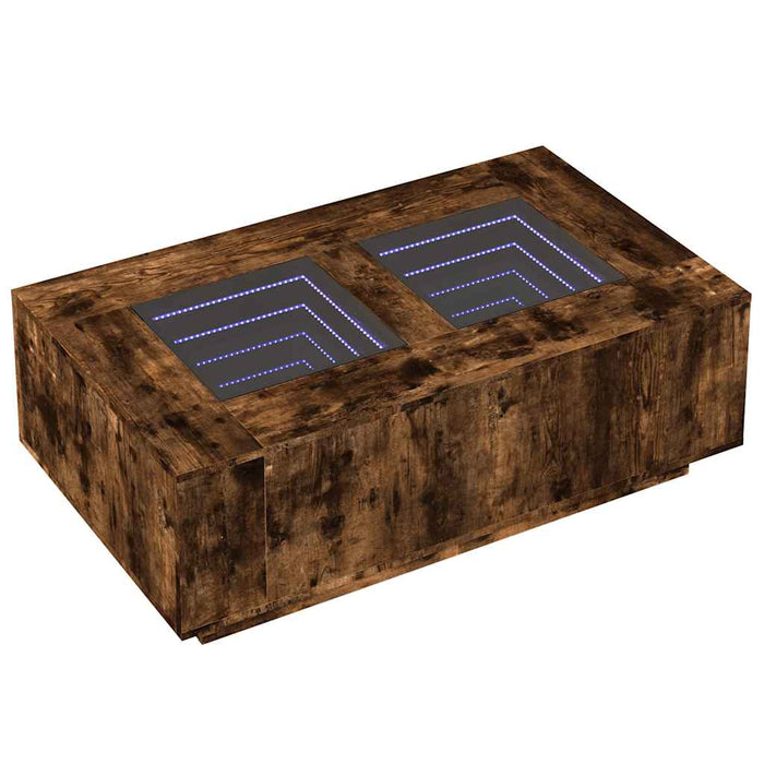 Măsuță de cafea cu LED infinity, stejar fumuriu, 116x69x40 cm - WALTI WALTI