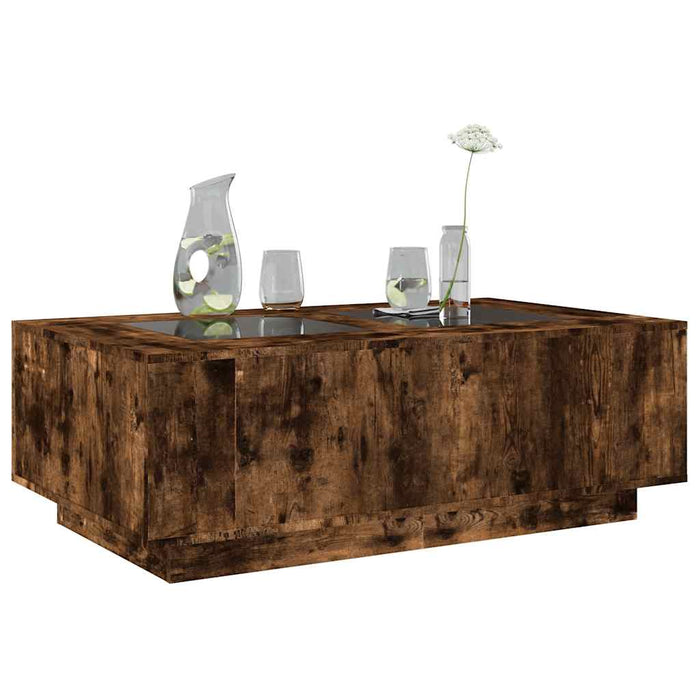 Măsuță de cafea cu LED infinity, stejar fumuriu, 116x69x40 cm - WALTI WALTI