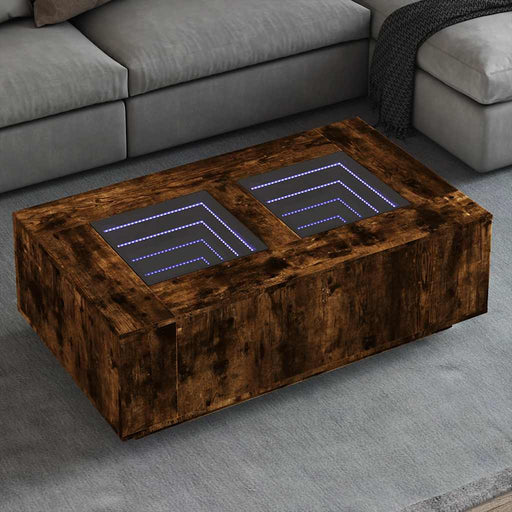 Măsuță de cafea cu LED infinity, stejar fumuriu, 116x69x40 cm - WALTI WALTI