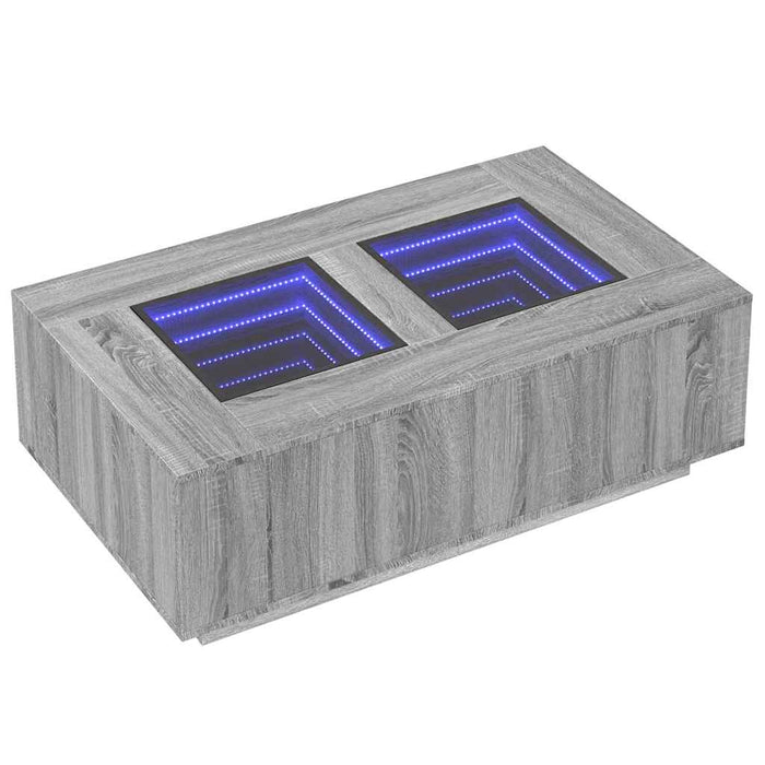 Măsuță de cafea cu LED infinity, gri sonoma, 116x69x40 cm - WALTI WALTI