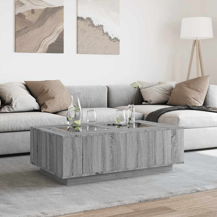 Măsuță de cafea cu LED infinity, gri sonoma, 116x69x40 cm - WALTI WALTI