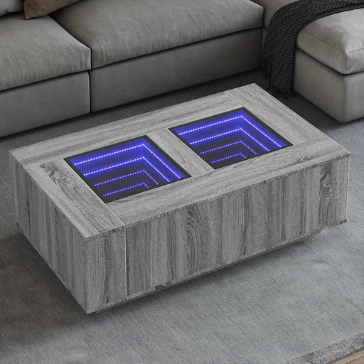 Măsuță de cafea cu LED infinity, gri sonoma, 116x69x40 cm - WALTI WALTI